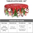 thumbnail image 2 of Merry Christmas Round Tablecloth 60 Inch Funny Santa Snowman Reindeer Table Cloth for Kitchen Dining Xmas Trees Winter Snowflakes Polyester Table Cover for Holiday New Year Picnic Decor, 2 of 6