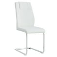 thumbnail image 2 of Lisonu Modern Dining Chairs Set of 4, White Faux Leather Upholstered Kitchen Chairs with Tufted High Back and Chrome Legs for Dining Room, 2 of 12