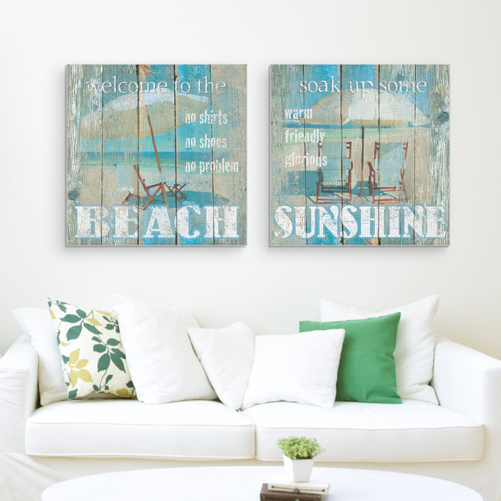 Beach and Sunshine by Carol Robinson Wrapped Canvas Art Print Set of 2