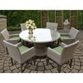 thumbnail image 3 of Florence 60 Inch Outdoor Patio Dining Table with 6 Chairs w/ Arms-Color:Beige, 3 of 7