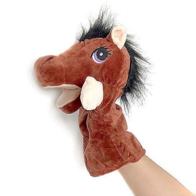 Marionetas de dedo de mano de animal, muñeco de peluche, juguetes educativos para bebés, simulador de zorro, oso y tiburón, juguetes de peluche suaves, juego de muñecas de anime para niña, caballo,