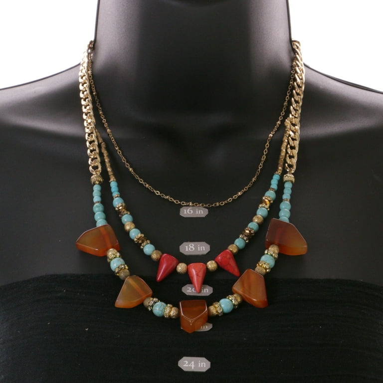 Mi Amore Necklace Earring Set Multicolor Gold Tone Walmart