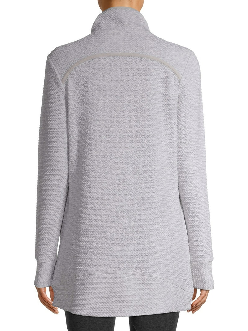 Avia Women's Athleisure Ottoman Tunic Jacket with Zip, Workout