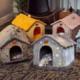 thumbnail image 2 of Modern Foldable Pet Bed, Enclosed Cat Dog House with Washable Cushion, Stylish Kennel for Living Room & Outdoor, 2 of 10