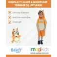 thumbnail image 3 of Bluey Bingo Toddler Boys Hooded Cosplay T-Shirt and French Terry Shorts Outfit Set Orange 3T, 3 of 5