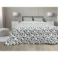thumbnail image 1 of Geometric Comforter & Sham Bedding Set, Abstract Avant Garde Pattern of Minimalist Geometric Shapes and Zigzags, 3 pcs Duvet Set Microfiber Filling Quilt, 5 Sizes, Charcoal Grey White, by Ambesonne, 1 of 4