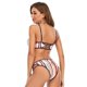 thumbnail image 3 of Conjuntos de bikini con correa ajustable a rayas de tres colores para mujer, 3 of 6