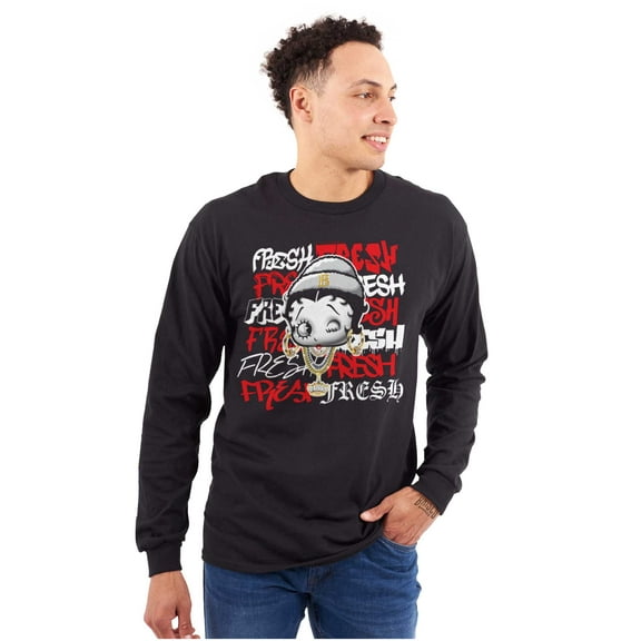 Betty Boop Cartoon Fresher then Fresh Women's Long Sleeve T Shirt Brisco Brands S