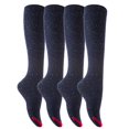 thumbnail image 1 of Women's 4 Pairs Soft Comfortable Durable & Truly Beautiful Knee High Cotton Boot Socks HR158212 Size 6-9Navy, 1 of 7