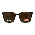 thumbnail image 2 of Mens Bamboo Wood Oversize Rectangular Horn Rim Sunglasses Tortoise Brown, 2 of 4