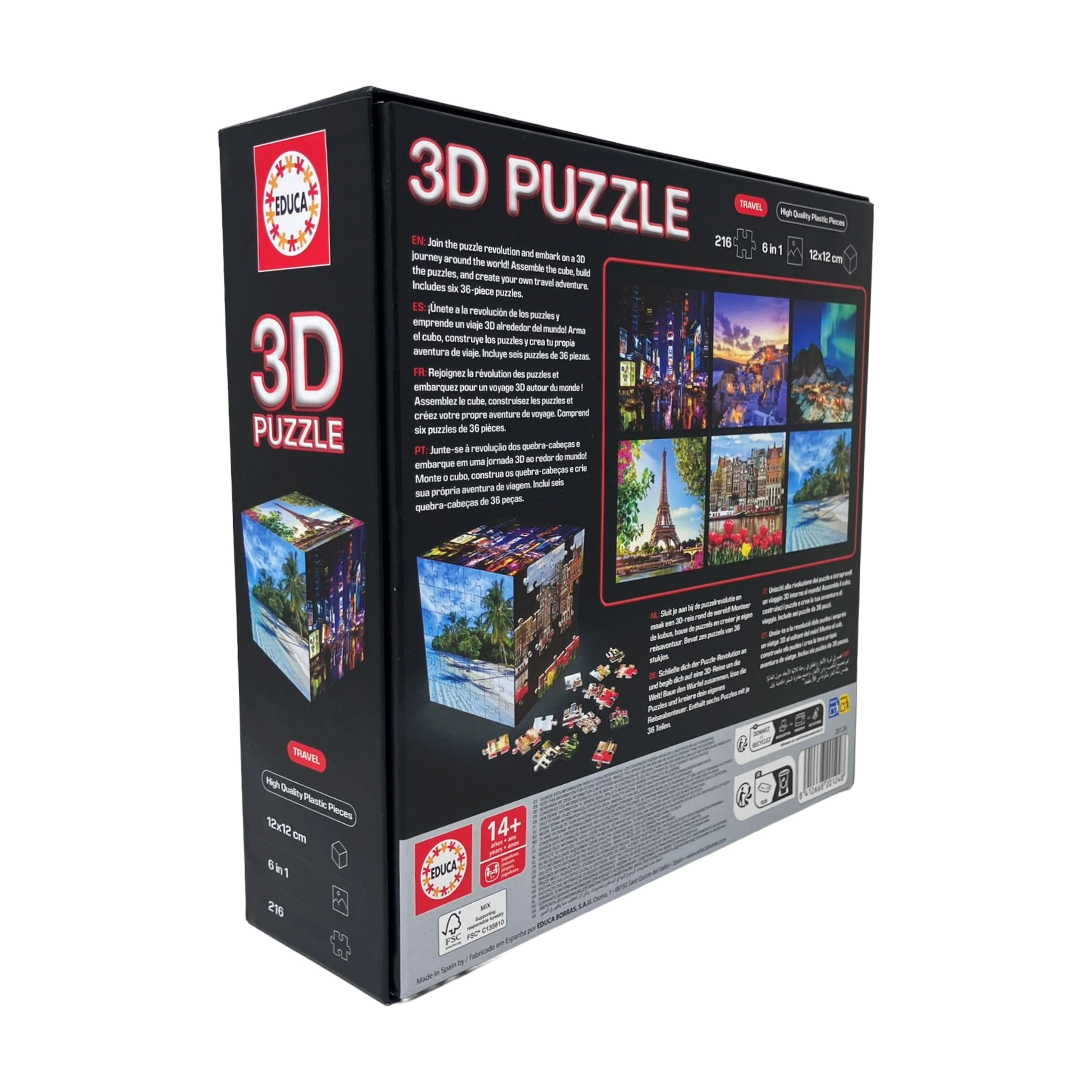 Educa 3D Cube Puzzle - Travel: 216 Pcs