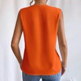 thumbnail image 4 of Pincandy Women's Solid Color Multi--neck Solid Color Top-neck V Neck Tank Tops Dressy Summer Sleeveless Shirts Casual Loose Tunic Tops Blouses T Shirts,Orange,M, 4 of 4