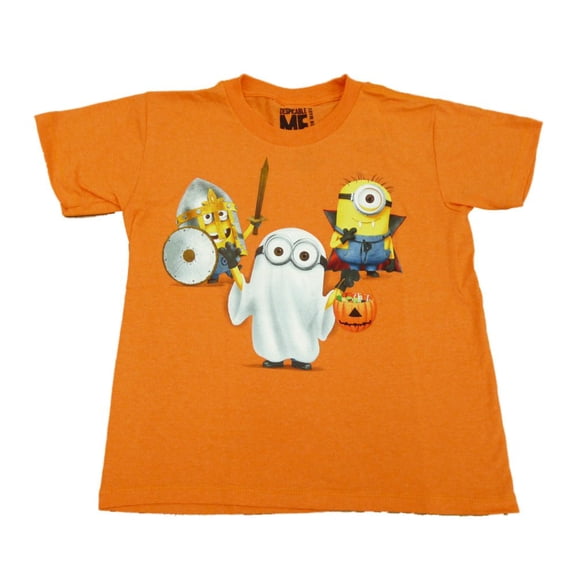 Despicable Me Minion Boys Orange Halloween Trick Or Treat T-Shirt Large