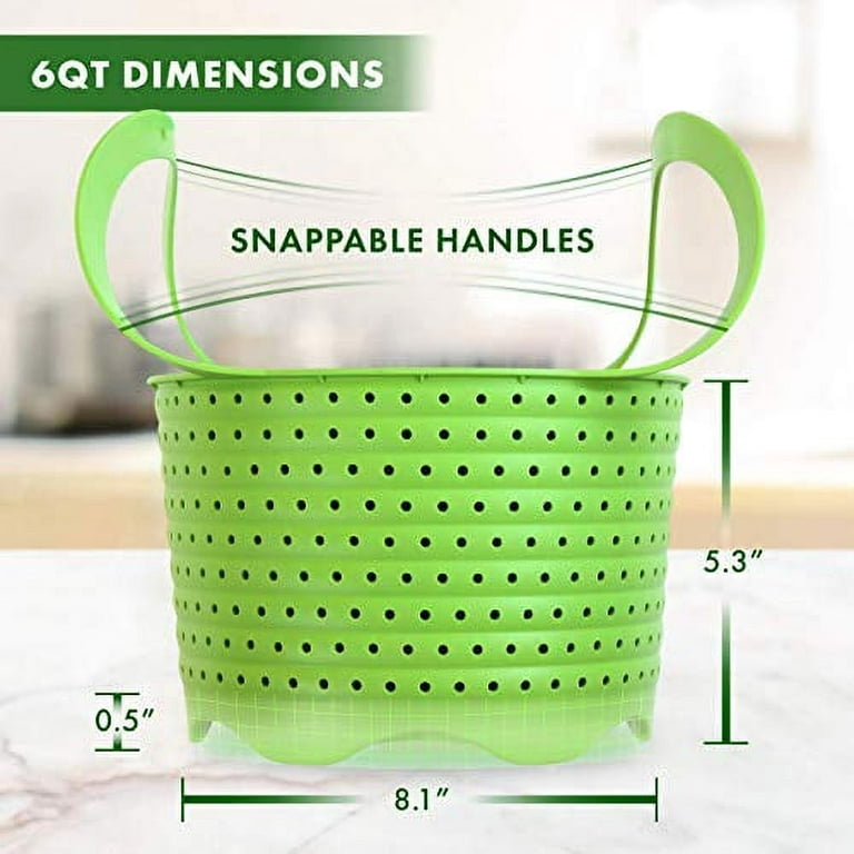 Avokado Silicone Steamer Basket for 6qt Instant Pot [3qt, 8qt avail], Ninja  Foodi, Other Pressure Cookers and Instant Pot Accessories - Perfect  Pressure Cooker Accessory Protects Non-Stick IP Inserts 