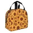 thumbnail image 2 of Pofeuu Brown Wood Grain Sunflower A Print Lunch Bag Lunch Box Insulated Lunch Bag Adult Lunch Box for Men and Women, 2 of 8