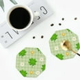 thumbnail image 5 of Pofeuu St Patrick's Day11 Print Leather Coasters Set of 6, Round Cups Mugs Mat Pad for Home Kitchen Heat Resistant Drink Coasters,Octagon, 5 of 7