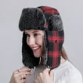 thumbnail image 5 of SikaFu Men Women Winter Hat Plaid Thick Warm Russian Hat Male Female Ski Trapper Earflap Cap Windproof Bomber Hat Russian Cap, 5 of 6
