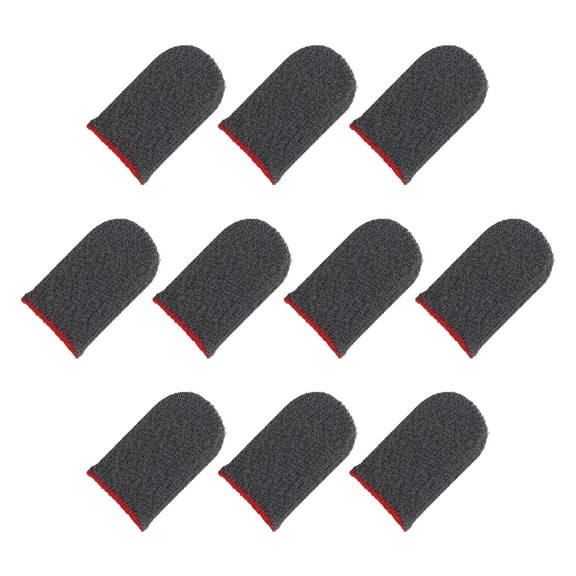 Mobile Gaming Finger Sleeve Controller Finger Thumb Sleeve Gloves Grey/Red, Carbon Fiber Anti Sweat, Pack of 20