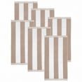 thumbnail image 5 of Superior Cabana Striped 6-Piece Oversized Cotton Beach Towel Set, Taupe, 5 of 8