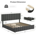 thumbnail image 2 of King Size Platform Bed Frame with 4 Storage Drawers and Adjustable Headboard, Linen Upholstered, Wooden Slats Support, No Box Spring Needed, Noise Free, Easy Assembly, Grey, 2 of 7