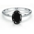 thumbnail image 3 of Gem Stone King PLAT-900 Platinum Black Sapphire Engagement Ring for Women | 1.66 Cttw | Oval 8X6MM | Gemstone September Birthstone | Size 7, 3 of 6