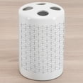 thumbnail image 1 of Geometric Ceramic Toothbrush Holder, Abstract Line Image Shapes Triangles Hexagonals Squares Stripes Form, Decorative Versatile Countertop for Bathroom, 4.5" X 2.7", Black and White, by Ambesonne, 1 of 4