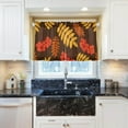 thumbnail image 6 of Leaves Pattern Kitchen Curtains 2 Panels UV Protected Tier Curtains, Half Window Curtains Kitchen Tiers for Guest Room Bathroom Sink Laundry Room Basement,24 x 27 Inch, 6 of 7