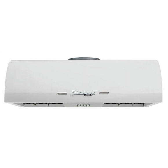 Classic Retro 30" Under Cabinet Range Hood with Stainless Steel Baffle Filters in Marshmallow White