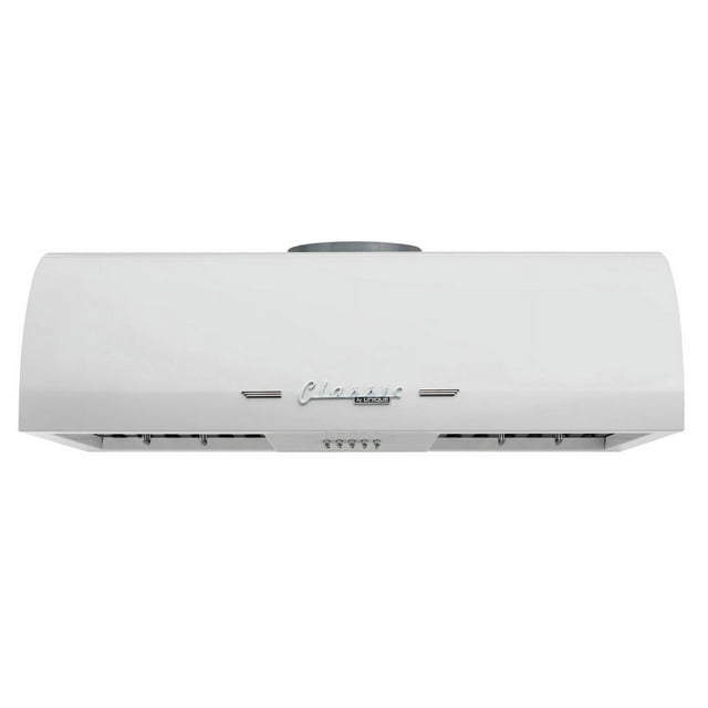 Hotte de Cuisinière Rétro Classique de 30 Pouces sous Armoire avec Filtres à Chicanes en Acier Inoxydable, Blanc Guimauve