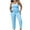 Blue, variant on Elainilye Fashion Pajamas for Women Summer Elastic Thin Casual Pajamas Loose Oversized Pajamas Lace Camisole and Pants Homewear,Black