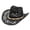 Black, variant on Straw Cowboy Hat for Men Women Summer Western Cowgirl Hat Woven Hollow Out Wide Brim Hat Black