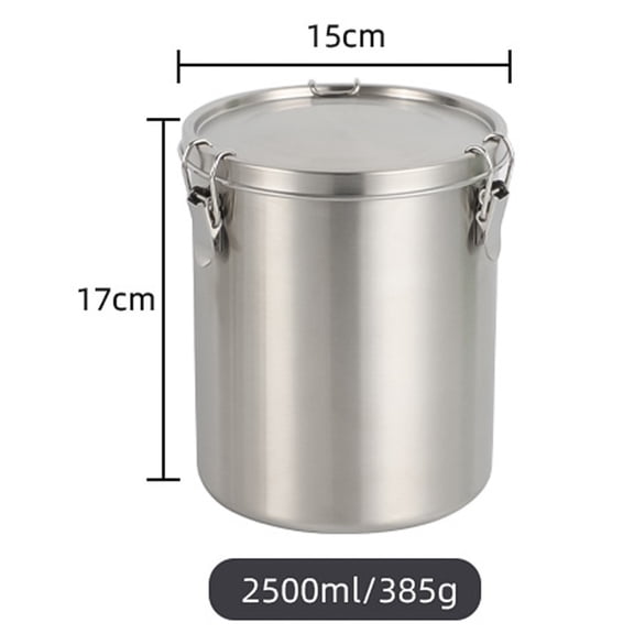 Stainless Steel Airtight Storage Canister 2500ml Suitable for Coffee and Tea