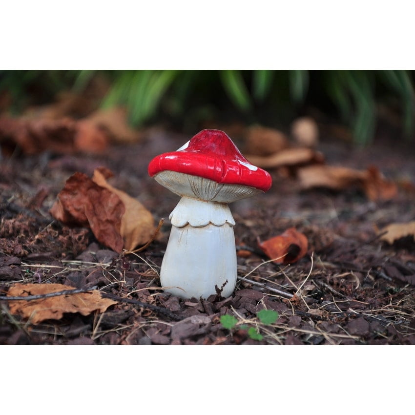 G & F Fairy Garden Miniature Garden Metal Mushroom, 10043 Colorful & Fun, 2 Pieces, 3.5' High,