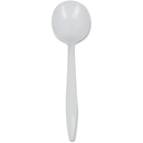 Genuine Joe Medium-weight Soup Spoon - 1 Piece(s) - 1000/carton - Soup Spoon - 1 X Soup Spoon - Disposable - White