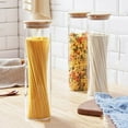 thumbnail image 4 of PENGXAING Glass Noodle Storage Box with Bamboo Cover High Borosilicate Glass Sealed Jar Kitchen Noodle Food Spaghetti Food Containers, 4 of 5
