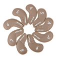 thumbnail image 4 of hengtong 9Pcs Golf Iron Covers Set Golf Club Head Covers Golf Case Protection Guard Brown Woven Texture, 4 of 9