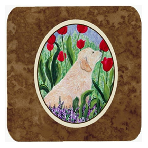 Golden Retriever Foam Coasters, Set Of 4