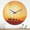 thumbnail image 2 of Designart 'Camel Caravan in Sahara Dessert ' Modern Wood Wall Clock, 2 of 5