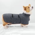 thumbnail image 3 of Toalla de albornoz, albornoz para perro usable Toalla suave para mascotas Perro de secado súper absorbente gris M Gloria Albornoz Suave, 3 of 9
