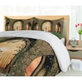 thumbnail image 5 of Ambesonne Fountain Duvet Cover Sets, Garden of Castle and Roses, 2-Queen, Fawn Multicolor, 5 of 7
