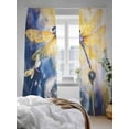 thumbnail image 3 of Spring Dragonfly Sheer Curtains 2 Panels Set Pastoral Dandelion Floral Lihgt Filtering Rod Pocket Voile Drape, Semi Sheer Window Curtains for Bedroom Living Room, 52"x96", 3 of 5