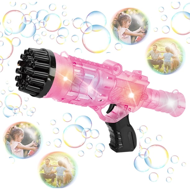 Juguete Pistola de burbujas, máquina automática de burbujas de 24 agujeros para niños, fabricante de burbujas para regalos de fiesta, juguetes al aire libre AMMAO MXZZ23418A0543