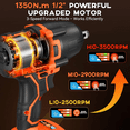 thumbnail image 3 of Protmex 1200N.m (900Ft-lbs) 1/2" Cordless Impact Wrench Brushless High Torque Power Impact Gun with 2×4.0Ah Batteries for Car Truck RV Repair, 3 of 9