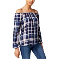 thumbnail image 1 of Blusa de punto a cuadros maison Jules para mujer azul XXL Tejer, 1 of 1