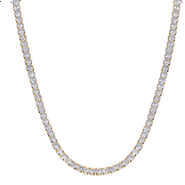 Savlano 18K Gold Plated Cubic Zirconia Round 4MM Classic Tennis 18 Inches Chain Necklace For Women & Men