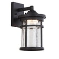 thumbnail image 2 of JONATHAN Y Campo 7.75" Outdoor Wall Lantern Crackled Glass/Metal Integrated LED Wall Sconce, Black, 2 of 6
