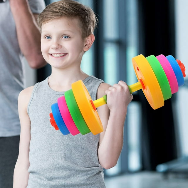 Mobutofu 1Ensemble Haltères Réglables pour Enfants pour Usage Domestique Exercice Bras Activités Parent-Enfant 18.0 Pouces