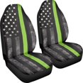 thumbnail image 3 of Yuyamidu American Flag Car Seat Covers Set Vehicle Front Seat Protection Green Line Auto Interior Accessories Universal fit Most Car SUV Van Truck, 3 of 6