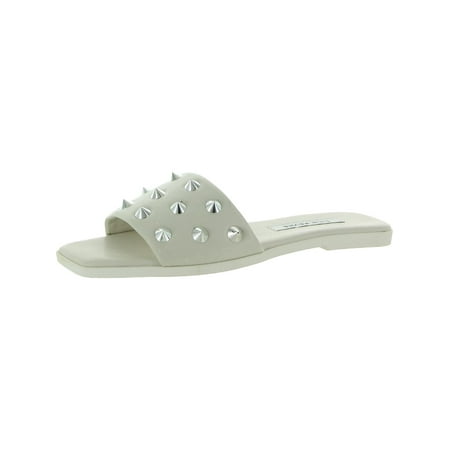 

Steve Madden Womens Laverne Leather Studded Slide Sandals