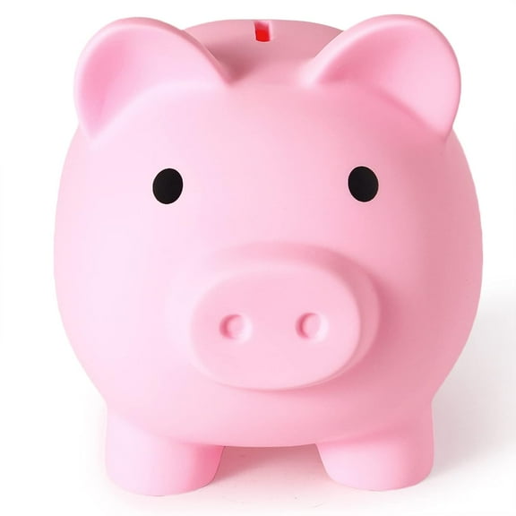 Large Piggy Bank, Unbreakable Plastic Money Bank, Coin Bank for Girls and Boys, Large Size Piggy Banks, Practical Gifts for Birthday, Easter, Christmas (Pink)